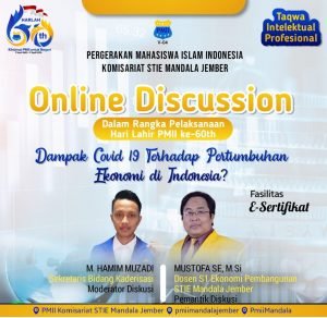 Diskusi Online PMII Mandala “Dampak Covid-19 terhadap Pertumbuhan Ekonomi di Indonesia”