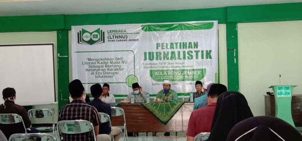 Sutrisno/MWC NU Tempurejo : Pelatihan Jurnalistik yang dilangsungkan di Aula PCNU Jember, Sabtu (30/1/2021)