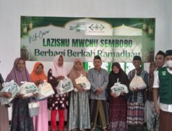 Lazisnu MWCNU Semboro Salurkan 62 Paket Sembako Ramadan